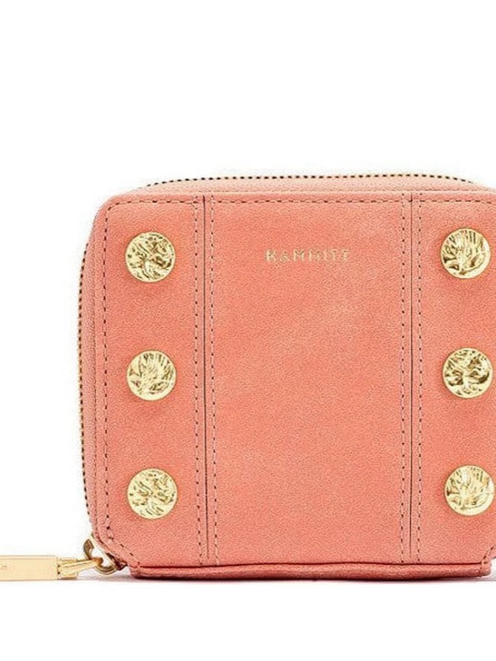 Hammitt 5 North Leather Zip Wallet Gold Studs Sorbet Pink NWT MSRP $195